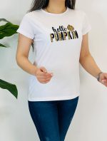 تیشرت سوپر پنبه طرح PUMPKINریز پلنگی باریش گلدن 8969