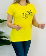 تیشرت سوپرپنبه طرح DREAM پروانه8969