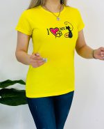 تیشرت سوپر پنبه طرح I LOVE MY CAT کد8969