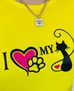 تیشرت سوپر پنبه طرح I LOVE MY CAT کد8969
