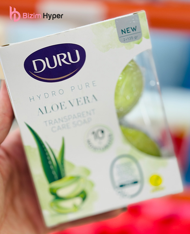 صابون شفاف دورو DURU مدل ALOE VERA بسته 2 عددی 270 گرم Duru Hydro Pure Aloe Vera Sabunu 2×135 270gr