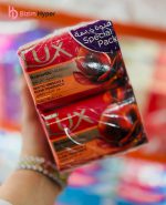 صابون لوکس Lux مدل Romantic Hibiscus رایحه گلهای لاله ای قرمز شقایق بسته 6 عددی 1020 گرم Lux Romantic Hibiscus with Exotic Hibiscus and Elemi Fragrance Soap Bar 6×170 1020gr