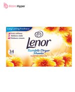 ورقه خوشبوکننده لباس شکوفه بهاری لنور Lenor تعداد 34تایی مدل Lenor Fabric Tumble Dryer Sheets Spring Awakening