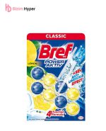 خوشبوکننده توالت فرنگی برف بوگیر رایحه لیمو حجم 2×50 گرم ( 8 تایی ) مدل Bref WC Power Aktiv Lemon 2x50gr