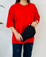 تیشرت سوپر پنبه باکسی بیسیک فری سایز کد 8969