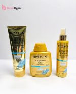 پک تقویت کننده موهای رنگ شده بیوکسین BIOXCIN حاوی روغن 9 گیاه (ماسک مو+شامپو+اسپری دوفاز )