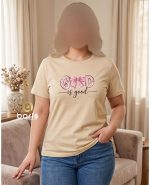 تیشرت سوپر پنبه طرح GOD IS good پاپیونی کد 8969