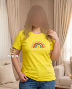 تیشرت سوپر پنبه طرح  رنگین کمان کد 8969